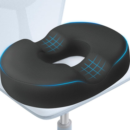 BlissTrends Donut Pillow Seat Cushion,Donut Chair Cushions for Postpartum Pregnancy & Hemorrhoids,Tailbone Pain Relief Cushion,Memory Foam Lifting Cushions for Office&Home Chairs (Black)