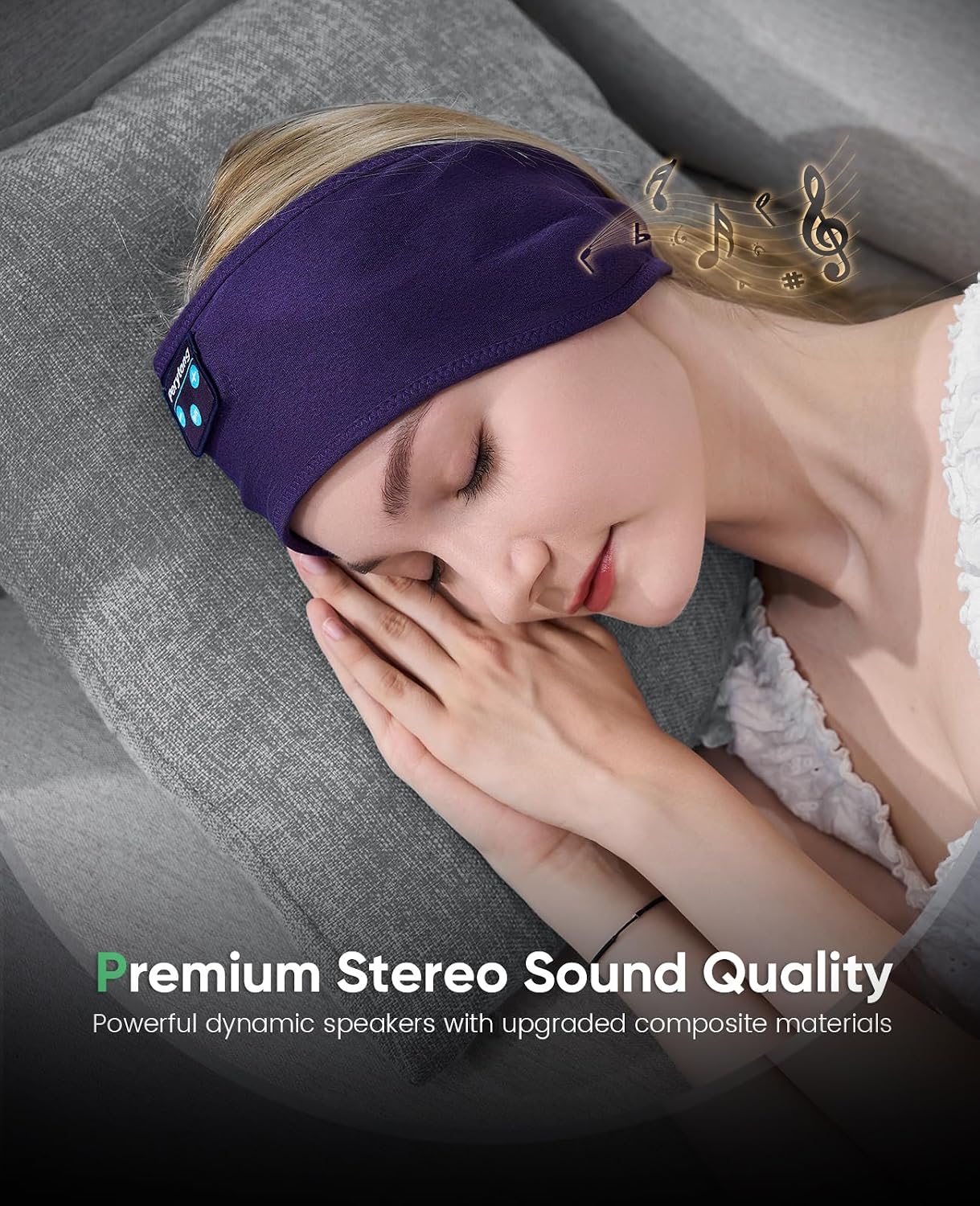 Perytong 2 Pack Sleep Headphones, Sleeping Headphones | Bluetooth Headband with Ultra-Thin HD Stereo Speaker, Wireless Headphone for Sports, Insomnia, Yoga, Air Travel, Meditation