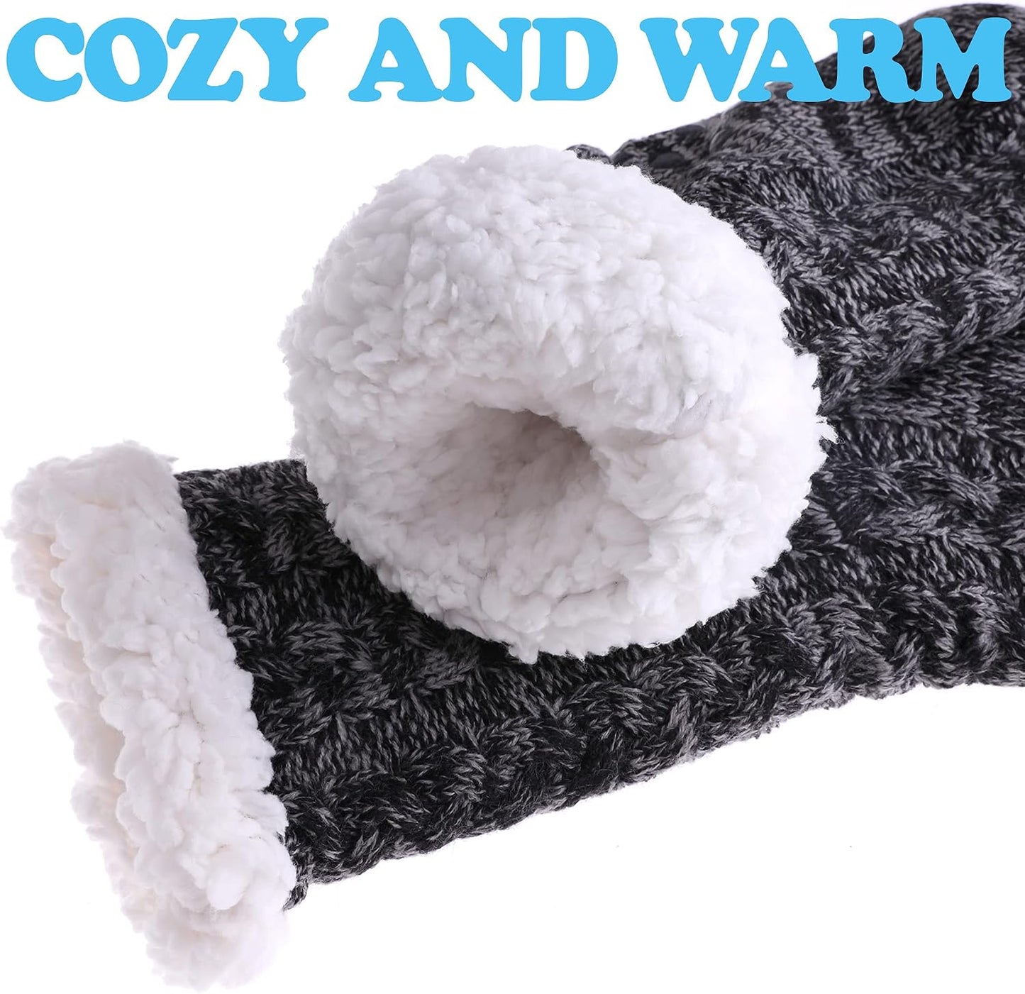 SDBING Women's Winter Super Soft Warm Cozy Fleece Lined Fuzzy Slipper Socks with Grippers