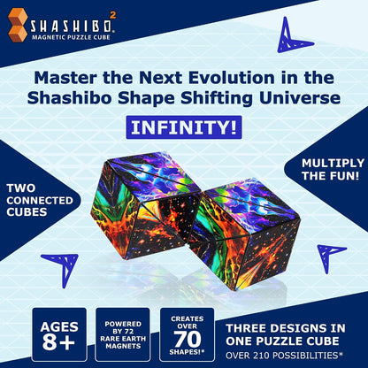 Shashibo DODECA Magnetic Puzzle Cube, Stress Relief Fidget Toy - Colors A