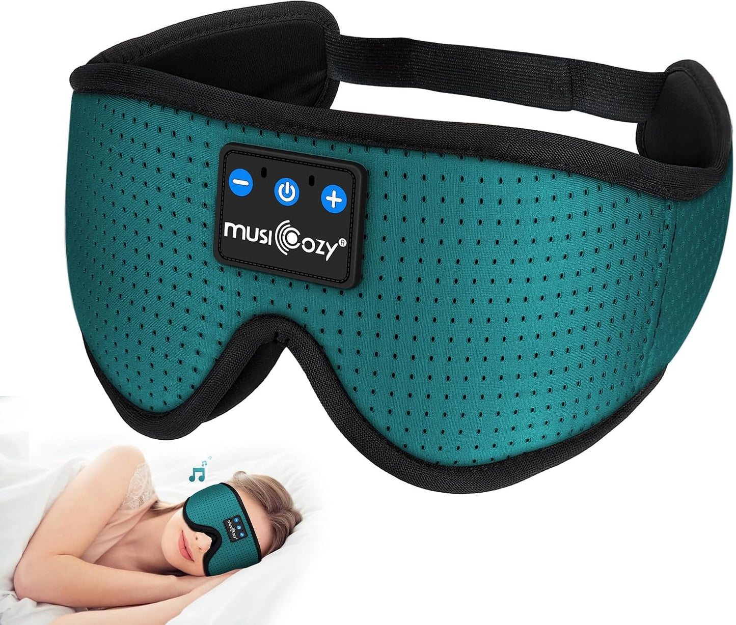 MUSICOZY Sleep Headphones, Bluetooth 5.4 Sleep Mask Headband Headphones Sleeping Eye Mask, Wireless Music Earbuds Earphones with HD Stereo Speakers for Side Sleepers, Cool Gadgets Unique Gift