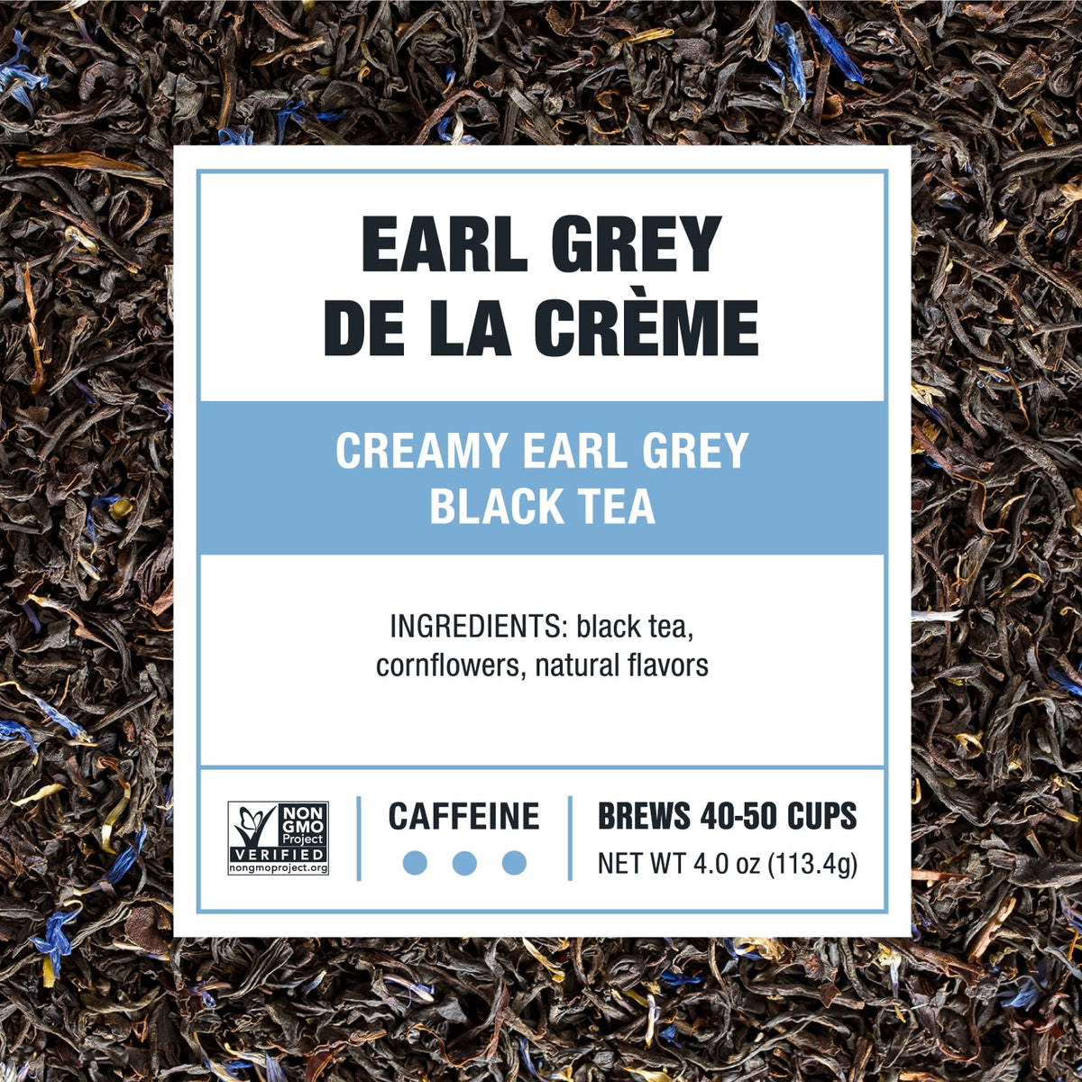 Tiesta Tea Earl Grey de la Crème, Creamy Earl Grey Black Tea, 4oz
