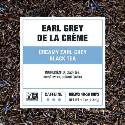 Tiesta Tea Earl Grey de la Crème, Creamy Earl Grey Black Tea, 4oz