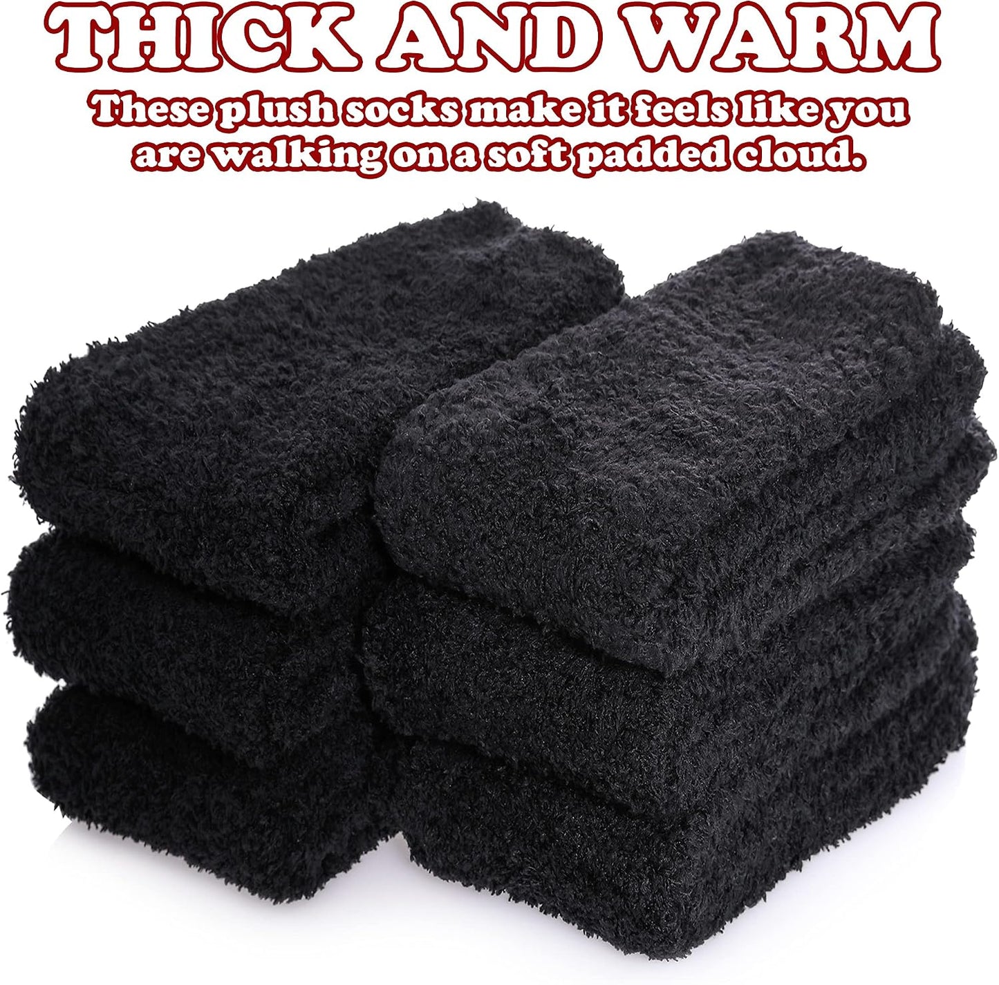 FNOVCO Non Slip Socks for Women Winter Warm Cozy Fuzzy Slipper Socks Soft Fluffy Hospital Socks with Grips