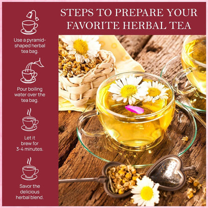 Chamomile Rose Citrus Herbal Tea 100g, Natural Herbal Infusion, 50 Tea Bags