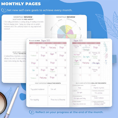 Clever Fox Self-Care Journal – Daily Reflection Notebook – Mental Health & Personal Development Planner, Meditation & Mood Log, A5 (Aquamarine)