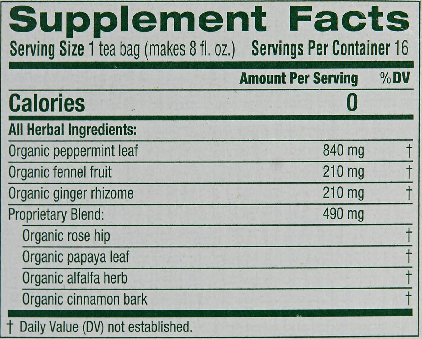 Traditional Medicinals Tea, Organic Triple Mint - Supports Healthy Digestion - Kosher, Non-GMO, Caffeine-Free - 16 Tea Bags