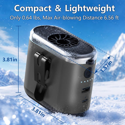 10000mAh Portable Waist Fan Clip On Rechargeable, Personal Wearable Belt Neck Fan with 5 Speeds & Flashlight, Hands-Free MAX 40H Work Time for Outside Jobsite Camping Travel (Black)