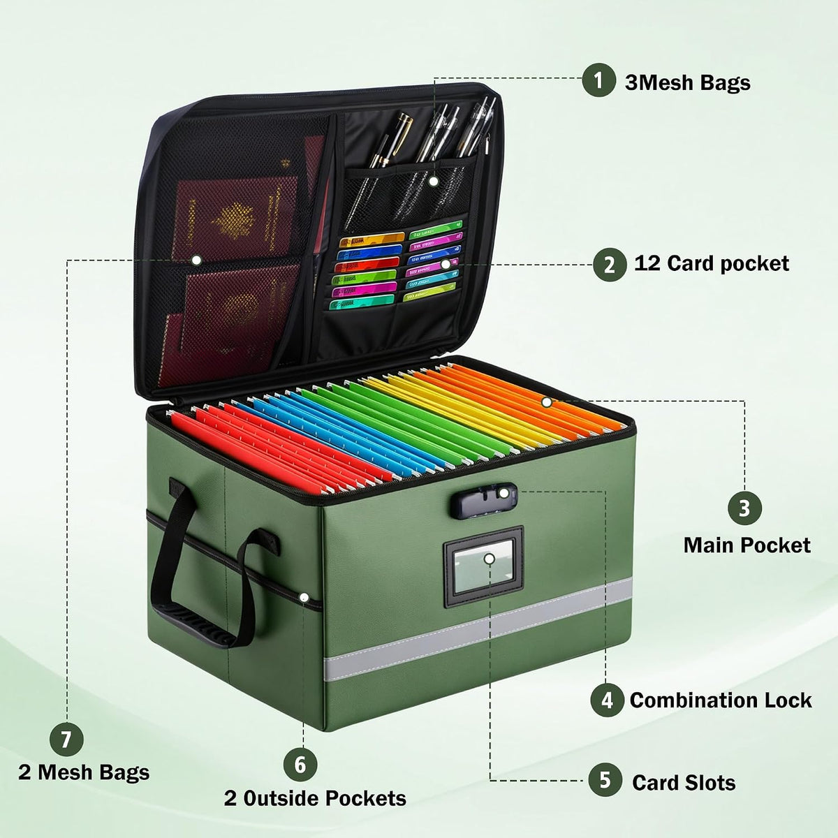 EXLIFBAG Fireproof File Organizer with Lock, 1 Layer