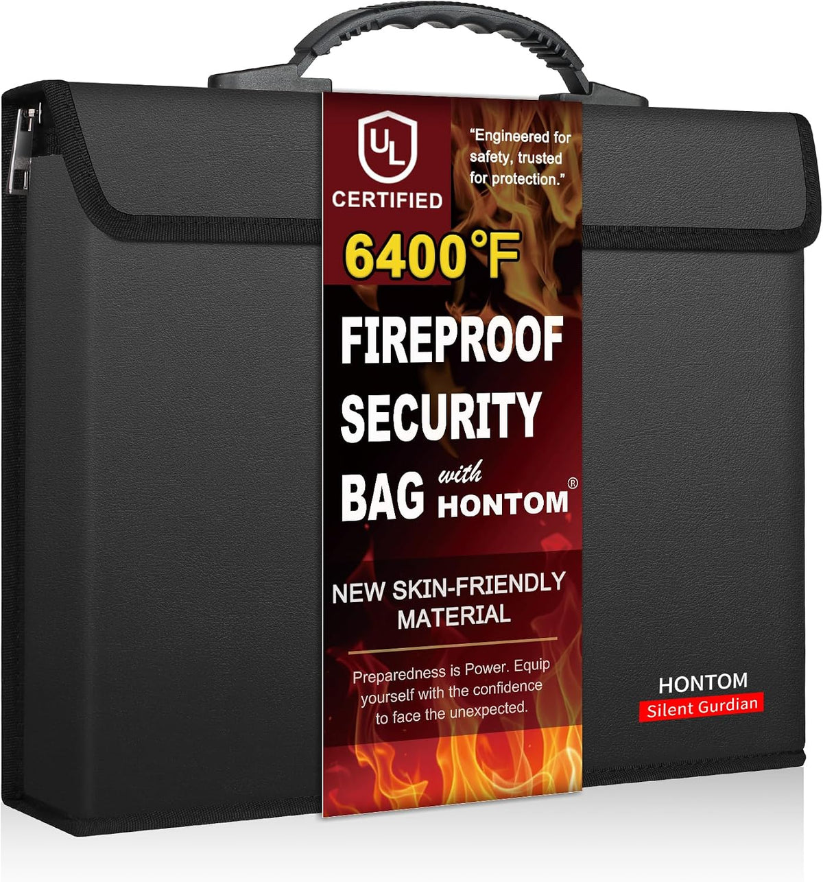 Hontom 6400℉ Fireproof Document Bag with 2 Pockets