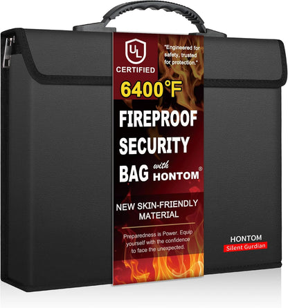 Hontom 6400℉ Fireproof Document Bag with 2 Pockets