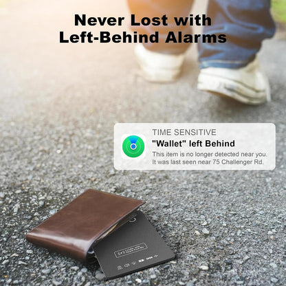 Wallet Tracker Card, Rechargeable, Works with Apple Find My
