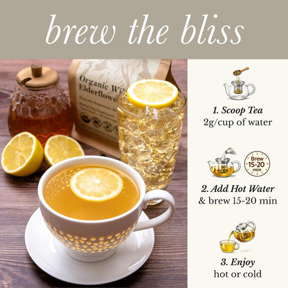 Organic Lemon Balm Tea - Caffeine Free Loose Leaf Herbal Tea - Pharmacopoeia Potency - 25 Servings