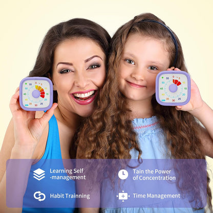 Visual Timer, Pomodoro Timers for Kids Adults, 60-Minute Countdown Desk Timer for Productivity, Silent ADHD Timer for Kids Toddlers, Kitchen for Cooking (Blue)