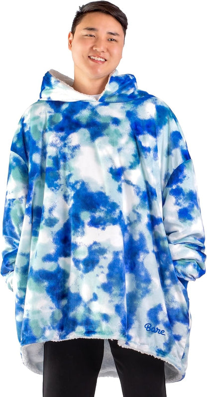 Bare Home Wearable Blanket Hoodie - Soft Plush Sherpa - Warm and Cozy - Oversized Wearable Blanket