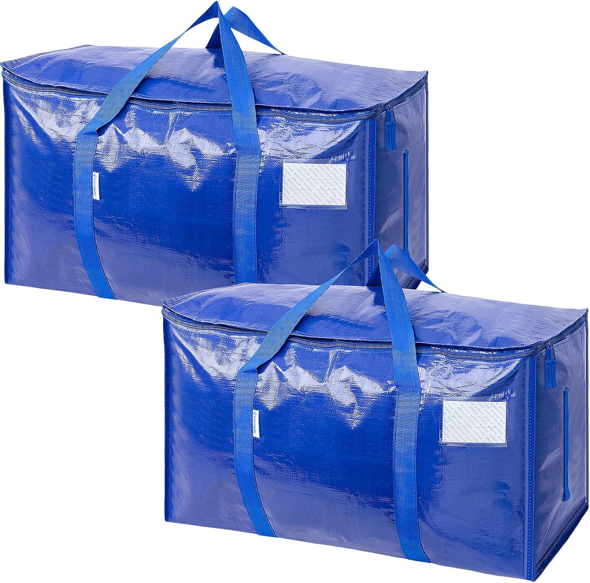 TICONN Extra Large Moving Bags Heavy Duty with Zippers & Carrying Handles, Durable Storage Bags Moving Boxes for Closet Organizers and Storage (Blue)