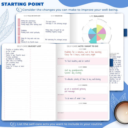 Clever Fox Self-Care Journal – Daily Reflection Notebook – Mental Health & Personal Development Planner, Meditation & Mood Log, A5 (Aquamarine)