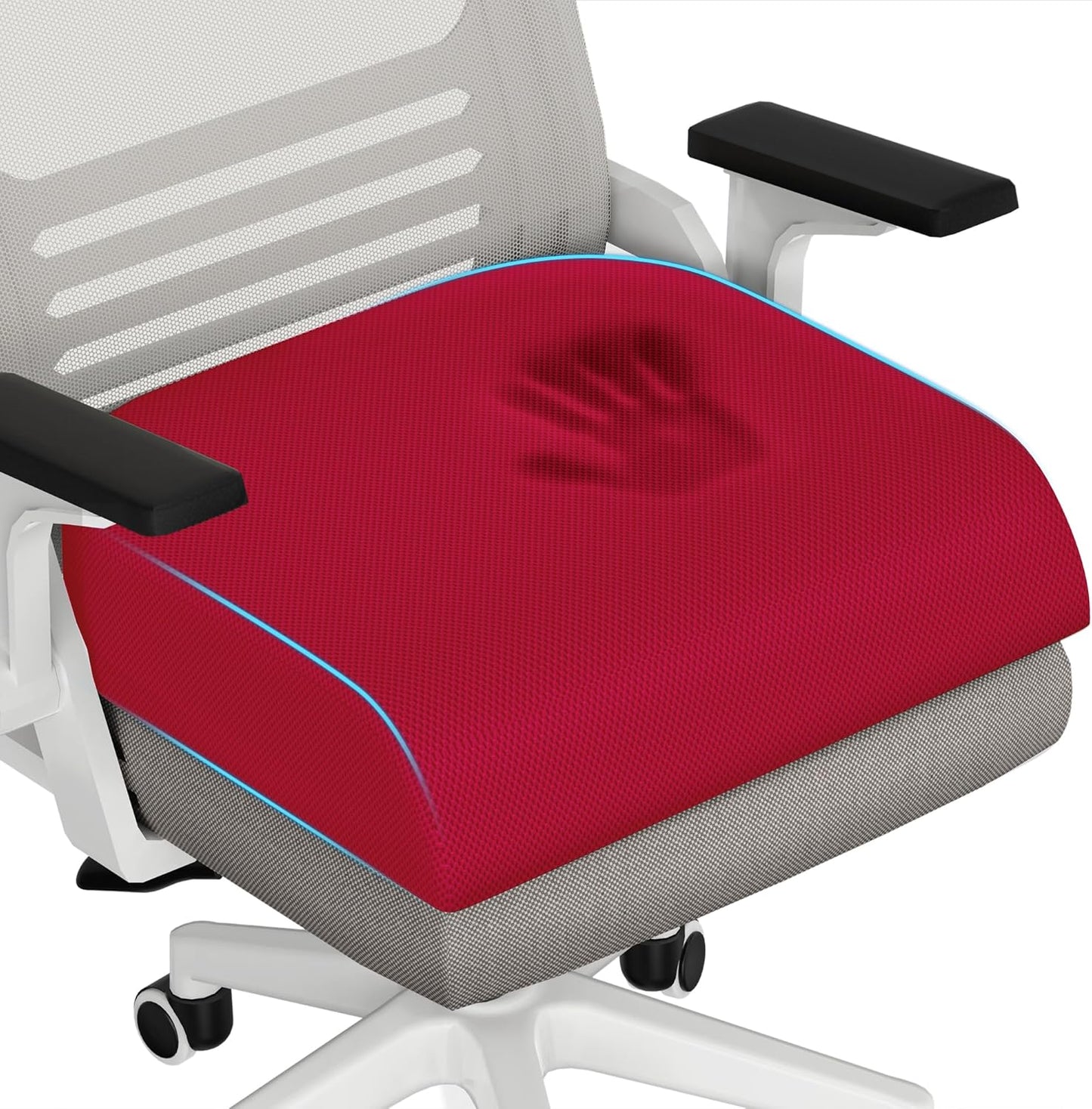 TranquilRelax Large Seat Cushion, Memory Foam Cushion for Long Sitting Hours on Office Chair, Car Seat, Non-Slip Chair Pad for Sciatica, Coccyx, Tailbone Pain Relief & Post-Surgery Recovery (Black)