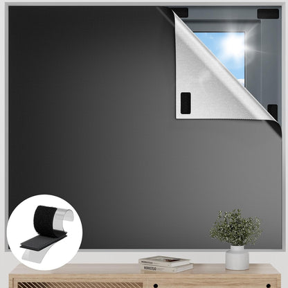 100% Blackout Curtains for Bedroom, 36"x57" Portable Black Out Window Cover