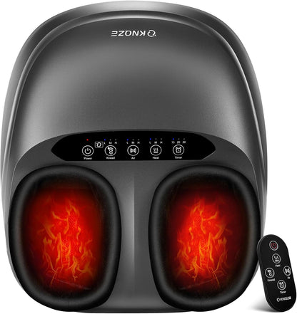 KNQZE Shiatsu Foot Massager with Heat, Compression, Deep Kneading Foot Massage for Plantar Fasciitis Relief, Remote Control, Multi Massage Modes, Auto Shut-Off Timer, FSA Eligible, Gifts for Women Men
