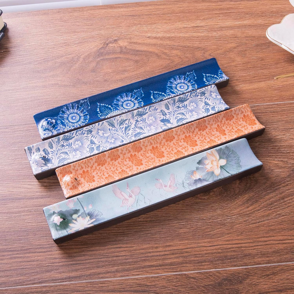 Incense Holder for Sticks, Ceramic Incense Burner with Ash Catcher, Aesthetic Decor for Home, Room & Office, Unique Gifts for Housewarming Yoga, Meditation & Spa