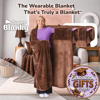 Super Blanky Wearable Blankets for Women & Men, Graduation Day Gift for Her, Cozy Gifts for Women, Wife Birthday Gifts Ideas