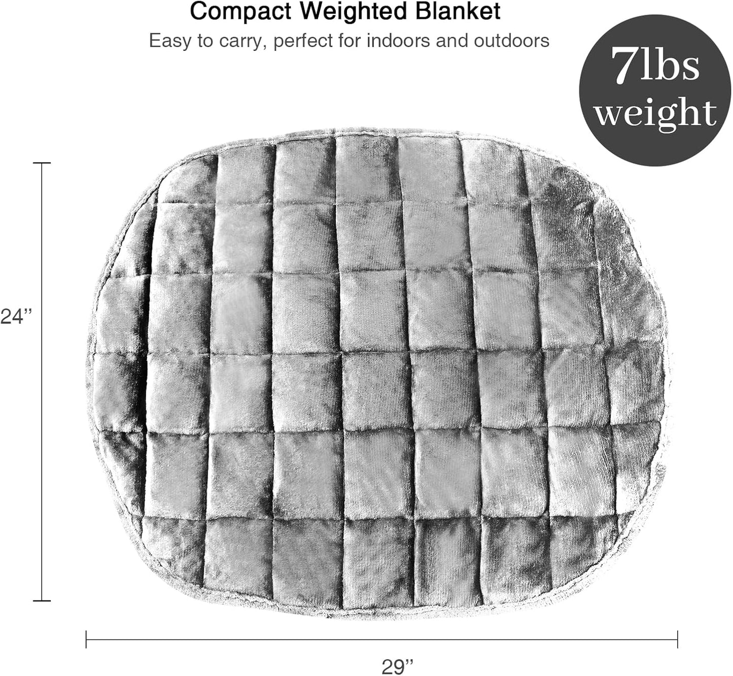 Alomidds Weighted Lap Blanket 7lbs, Cozy Breathable Flannel Weighted Lap Pad for Adults, Small Weighted Blanket for Travel, Couch, Green, 29" x 24"