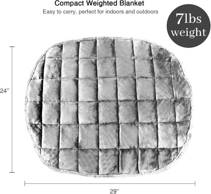 Alomidds Weighted Lap Blanket 7lbs, Cozy Breathable Flannel Weighted Lap Pad for Adults, Small Weighted Blanket for Travel, Couch, Green, 29" x 24"