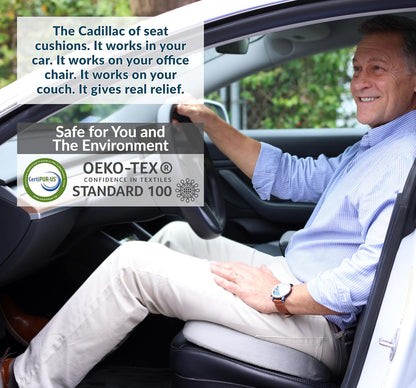 ComfiLife Gel Enhanced Seat Cushion – Office Chair Cushion – Non-Slip Gel & Memory Foam Coccyx Cushion for Tailbone Pain - Desk Chair Car Seat Cushion Driving - Sciatica & Back Pain Relief (Navy)