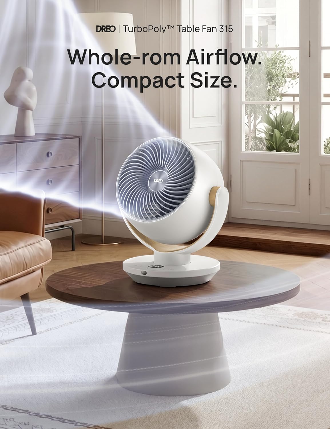 DREO Fan for Bedroom, Desk Air Circulator Fan with Remote, 11 Inch Table Fans for Whole Room, 65ft Powerful Airflow, 120° Vertical Manual +90° Oscillating, 4 Speeds, 8H Timer, 25dB Quiet Fan, Home