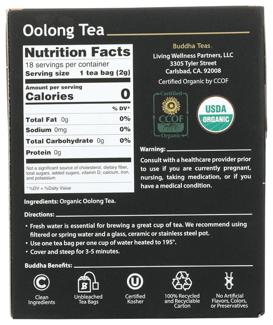 Buddha Teas Organic Oolong Tea - Herbal Tea, Microplastic & Caffeine Free