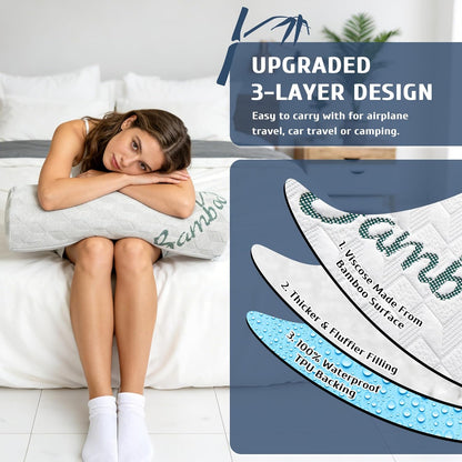 Semi Roll Pillow, Under Knee Pillow | Under Leg Bolster for Lower Back Support, Half Moon Bed Pillow for Leg, Knee,Back Sleeping, 7.8”x 20.4”x 4.8”