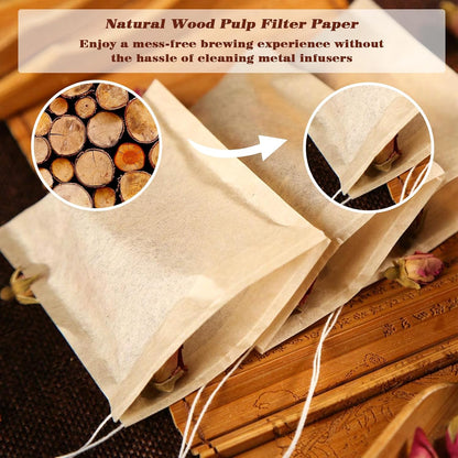 NEPAK 600 Pcs Disposable Tea Bags with Drawstring,Tea Filter Bags,Empty Tea Bags for Loose Leaf Tea(2.36 x 3.15 inch)