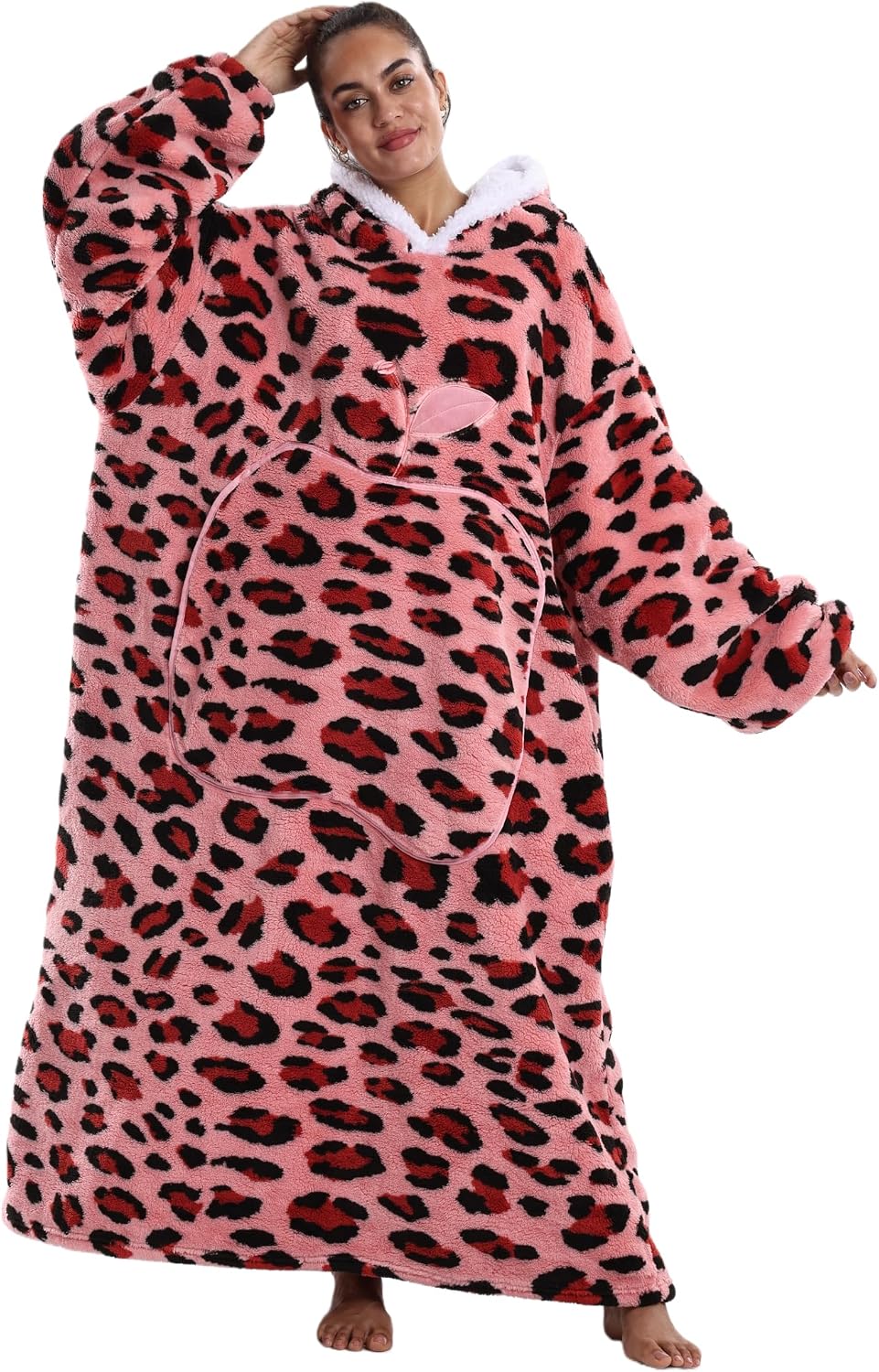 Capecage Blanket Hoodie, Long Hooded Blanket Sweatshirt as Birthday Gifts for Women Men, Long Wearable Blanket for Women Men.