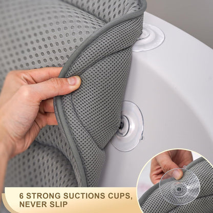 Bath Pillow Luxury Bathtub Pillow, Extra Soft & Comfortable Bath Pillows for Tub Head Neck and Back Support, with 4D Air Mesh Cushions & Non-Slip Suction Cups - Bath Accessories Spa Gifts for Women