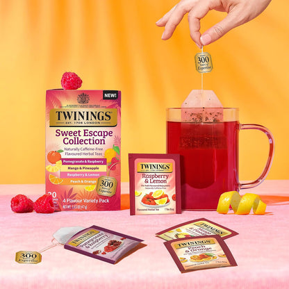 Twinings Sweet Escape Fruity Herbal Tea Variety, 20 Count, Pack of 1