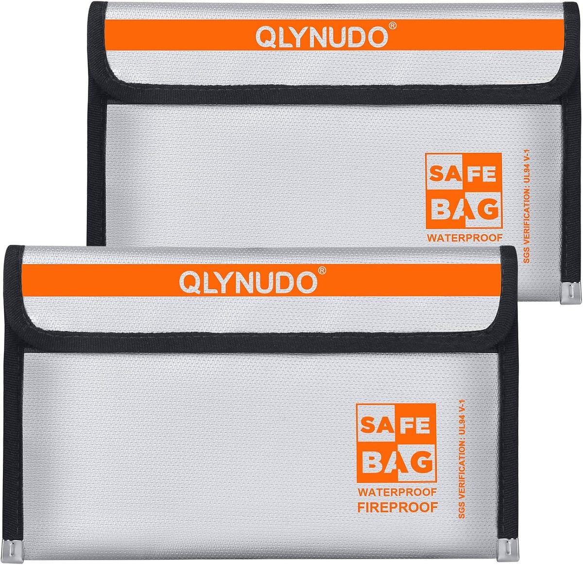 Small Fireproof Money Bag for Cash, Stealth Nesting 2-Pack