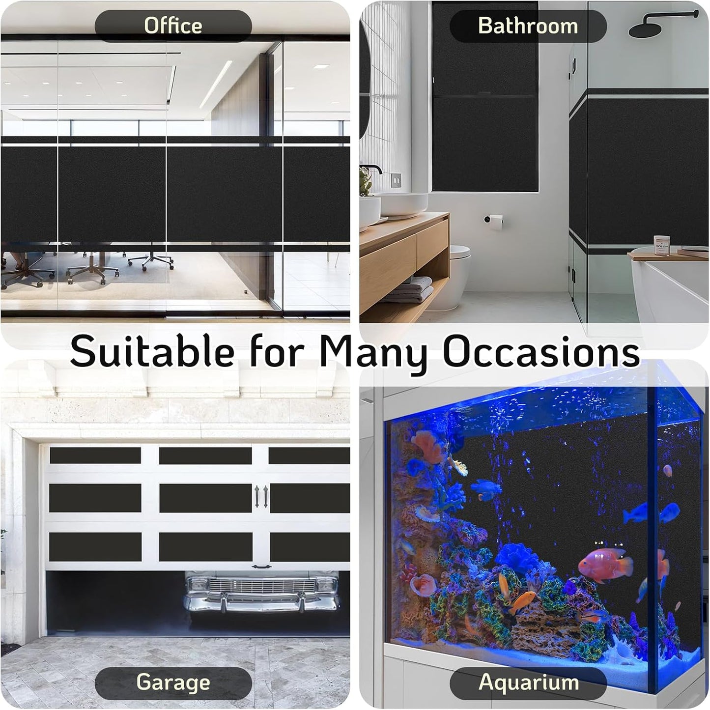 LUTE Blackout Window Film, Window Tint for Home Privacy, 17.5" x 78.7"