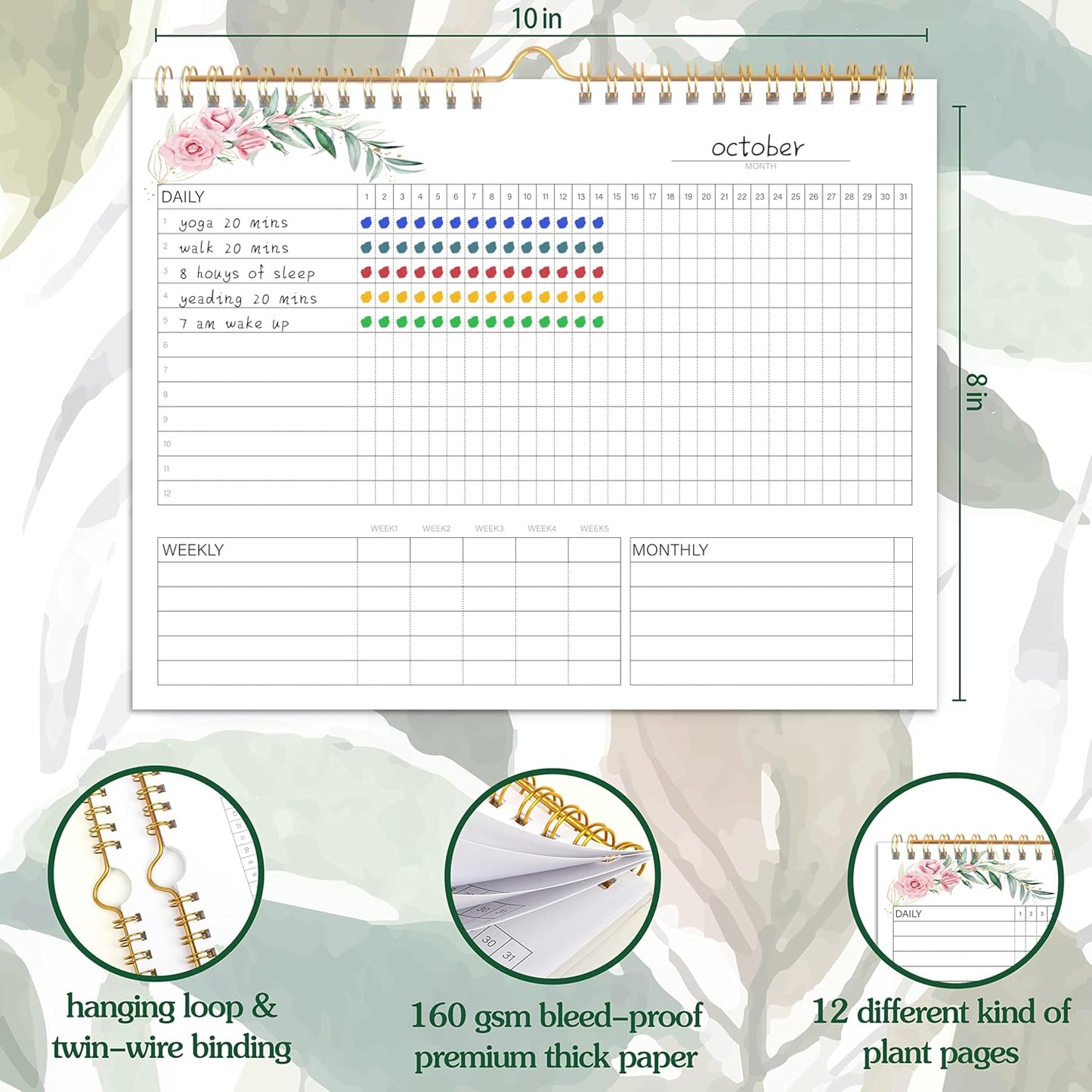 Habit Tracker Calendar- Daily, Weekly & Monthly Habit Tracker Journal