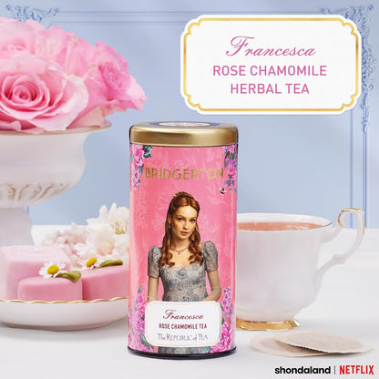 The Republic of Tea — Bridgerton Francesca Rose Chamomile Herbal Tea, 36 Tea Bags