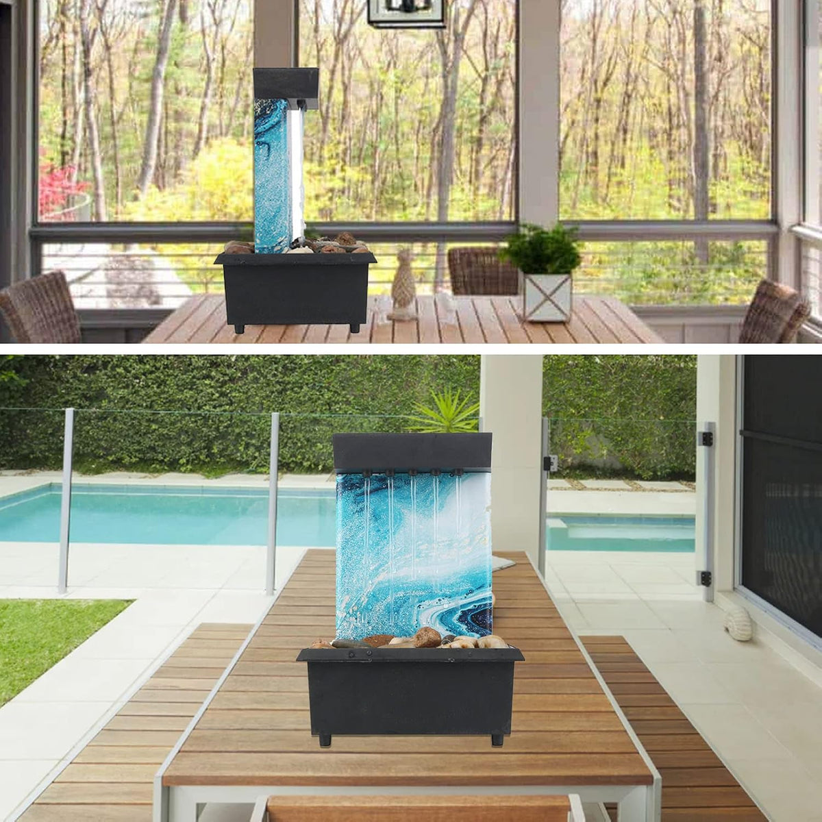 Tabletop Ball Fountain Waterfalls,Irregular Stone Water Fountain Indoor for Relaxation,Home/Office Decoration Meditiation Water Resin, House Warming Gifts New Home (#1)