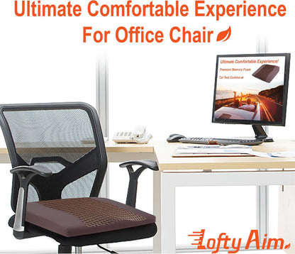 Lofty Aim Car Seat Cushion, Comfort Memory Foam Car Cushions for Driving - Sciatica & Lower Back Pain Relief, Driver Seat Pillow for Auto, Office Chair, Wheelchair - Black