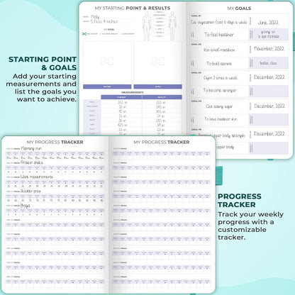 Clever Fox Fitness & Food Journal – Nutrition & Workout Planner for Women & Men – Diet & Gym Exercise Log Book with Calendars, Diet & Training Trackers - Undated, A5 Size, Hardcover (Forest Green)