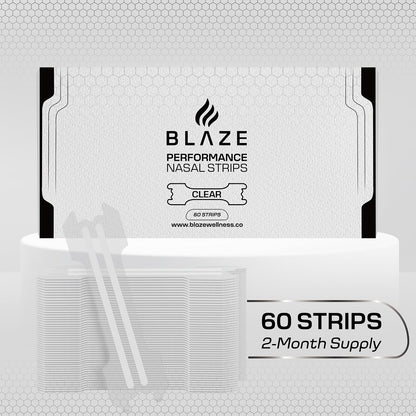 Performance Nose Strips for Breathing (60 Count) - Oil & Sweat Proof Adhesive - Athletic Nasal Strips for Snoring & Sleeping - Black, Wide, Universal Fit, Extra Strength Snoring Solution for Sleep