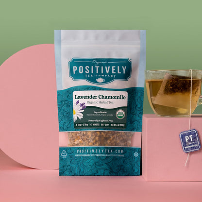 Positively Tea, Organic Lavender Chamomile Herbal Tea, Loose Leaf, 16 Ounce