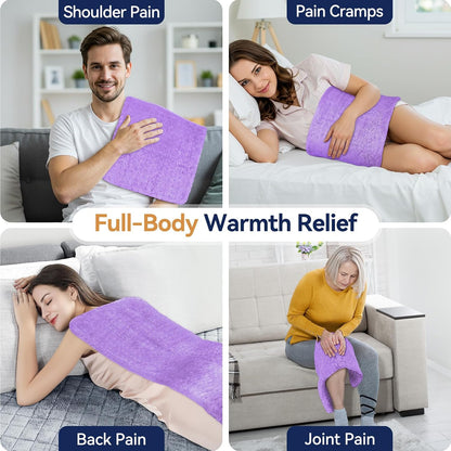 Extra Large Heating Pad for Back Pain Relief, 33"x17" Electric Heat Pad for Neck, Shoulders, Cramps, Menstrual Pain, 9 Heat Settings & 4 Auto-Off Timers, Soft Machine Wash Fabric, Gifts for Lover Gray