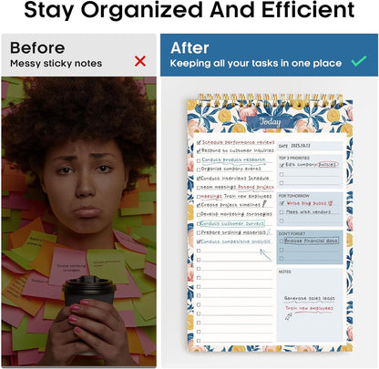 Taja To Do List Notepad, Undated Daily Planner for Work and Goal Setting
