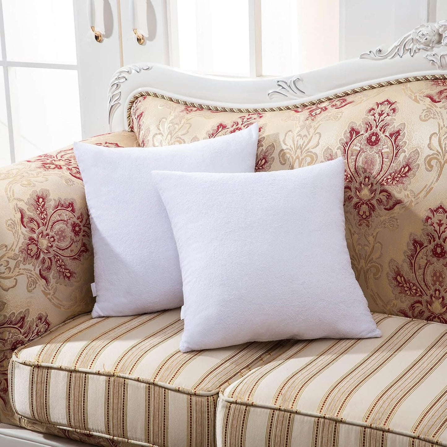 Kingnex Feather Proof Pillow Protectors with Zipper Standard Size 2 Pack - 100% Waterproof - Down Proof - Terry Surface