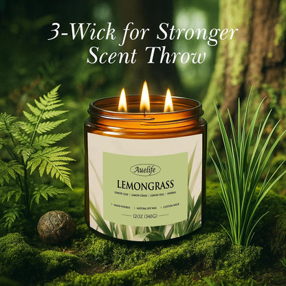 Scented Candles Set | Men Candle Set, Scented Candles for Home, Gifts for Men Aromatherapy Gift Set - 4 Pack Manly Gifts for Dad Fathers Day, Soy Candle of Leather/Smoke & Vanilla/Oak/Lavender