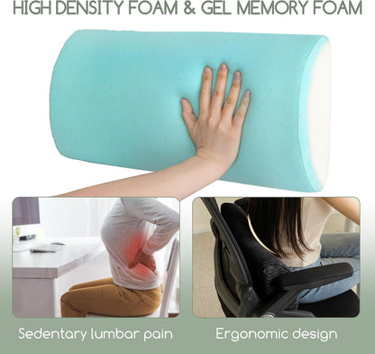 HIGOGOGO Lumbar Support Pillow for Recliner Chair/Accent Chair/Couch, Memory Foam Back Support Cushion for Elderly, Recliner Cushions for Back Rest, Pain Relief, Reading, Washable Cover, Dark Grey